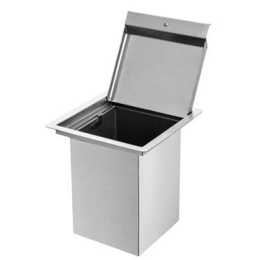 Imagem de Lixeira Pia Cozinha Granito Em Inox Quadrada Não Enferruja 4L - AS