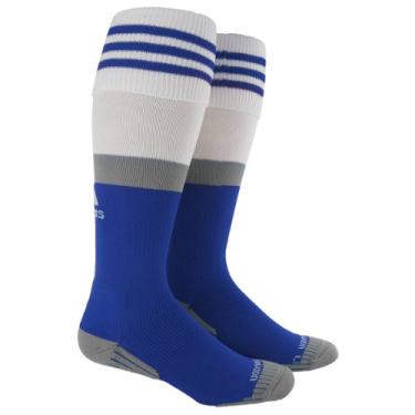 Imagem de adidas Meias de futebol Elite Traxion, Cobalto/Branco/Alumínio 2, Médio/Masculino 34-38/Feminino 34-39/Juvenil 4Y-6