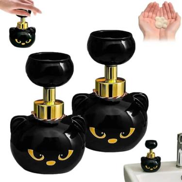 Imagem de Dispensador de sabão de espuma com estampa de pata de gato, Bombas dispensadoras de sabão de espuma para crianças, Recarregável prensa de sabonete para banheiro, cozinha (2)