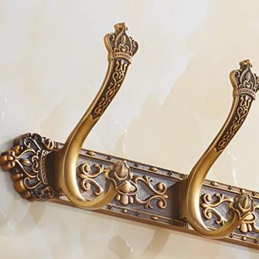 Imagem de Cabide de casaco antigo, ganchos de fileira europeus, ganchos retrô, roupas sala de estar pendurar na parede banheiro guarda-roupa porta casaco gancho ganchos de parede (cor: B, tamanho: 3 ganchos)