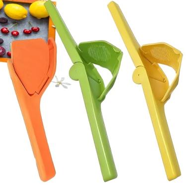 Imagem de Espremedor de frutas cítricas manual, amarelo, laranja e verde, design dobrável com alça lisa, ferramenta de prensa de cozinha (laranja)
