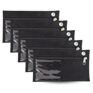 Imagem de 5 Malotes Sangria Caixa A6 Loja Contabilidade Dinheiro 20x12 cm Cor: Preto