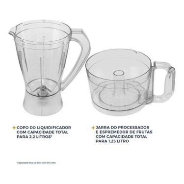 Imagem de Multiprocessador britânia Bmp900 1000w 3 em 1 inox Preto, 220V