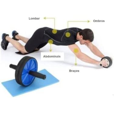 Imagem de Roda Rodinha Rolo Para Exercícios Abdominal Lombar Ombros Treino Em Casa Academia Fitness