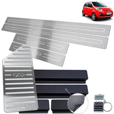 Imagem de Soleira Com Descanso Chery QQ 2015 A 2020 Prata Baixo Relevo