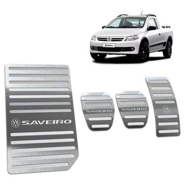 Imagem de Kit Pedaleira + Descanso Volkswagen Saveiro G5 Prata
