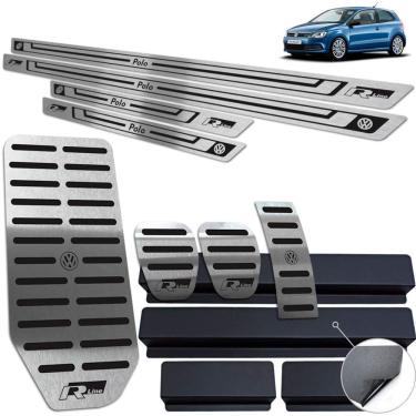 Imagem de Pedaleira Manual Soleira Descanso Preto Polo R-Line 2003 15