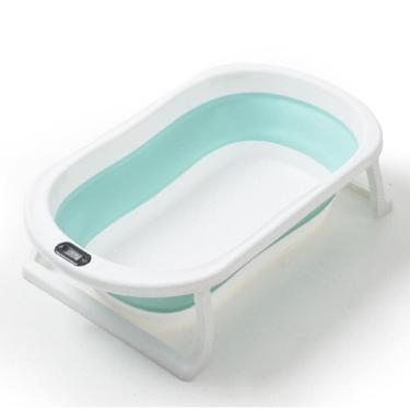 Imagem de Banheira Termometro Portátil Flexível Dobrável Bebe Infantil