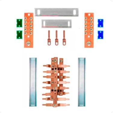 Imagem de Kit Barramento Trifásico Padrão Cemar 100A para 16 Circuitos - Zathura