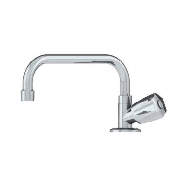 Imagem de Torneira Mesa Bica Móvel Baixa 1168 C50 Cromada - Acabamento Abs 1/4 Volta