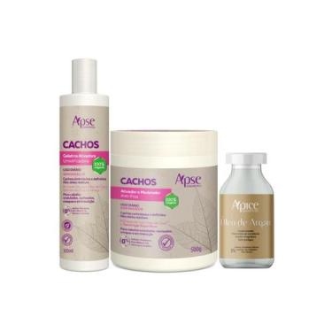 Imagem de Kit ativador 500g, gelatina 300ml cachos e ov argan apice - Apice Cosm