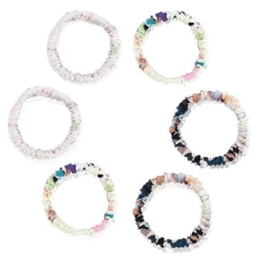 Imagem de Byitre 6 peças de laços de cabelo 100% seda natural – elásticos suaves sem danos para cabelos finos e encaracolados, corda de cabelo de cetim luxuoso para dormir ou presente para amigos (combinação 2)