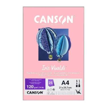 Imagem de Papel Canson A4 Iris Vivaldi 120G 25Fls Rosa Claro