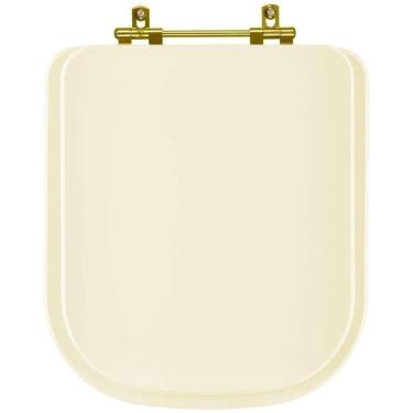 Imagem de Tampa de Vaso Laqueado Axis Creme para bacia Deca com Ferragem Dourada