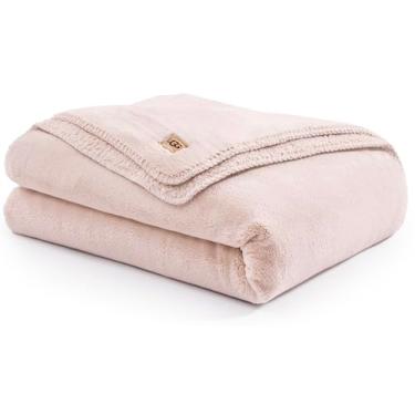 Imagem de UGG Cobertor duplo de pelúcia, cobertor de lã macio e aconchegante para cama, cobertor de luxo fofo e grande para sofá, roupa de cama de solteiro hipoalergênica lavável, 167 x 228 cm, rosa quartzo