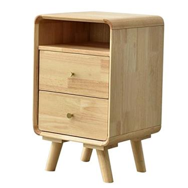 Imagem de Mesa de cabeceira de 2 camadas, mesa lateral de sofá para quarto com 2 gavetas e armário de armazenamento, móveis modernos para sala de estar, fácil montagem