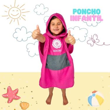 Imagem de Roupão Poncho Atoalhado Infantil Juvenil - Maori Extreme (Rosa, Infantil)