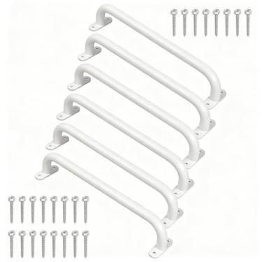 Imagem de Purife Conjunto de 6 alças de segurança de metal de 43 cm para playground ao ar livre, conjunto de 6 - alças de brinquedo, conjuntos de balanço, barras de apoio para crianças, barra de macaco para