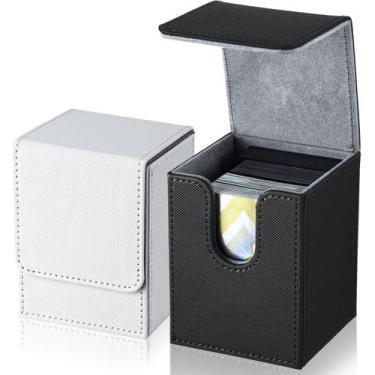 Imagem de Caixas de cartas de baralho Weewooday Leather 2 caixas para mais de 10