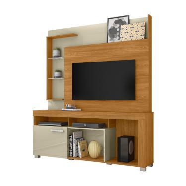 Imagem de Estante de TV 50 Pol 160cm Sala de Estar Velora Cumaru/Opala M20 - D'Rossi
