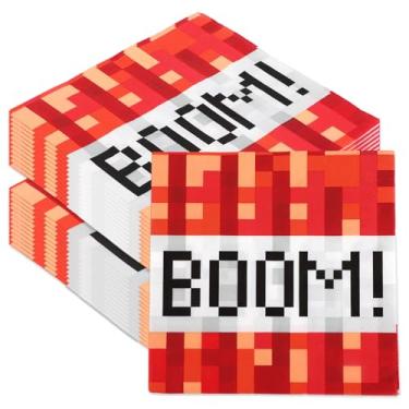 Imagem de 50unid Guardanapos de Pixel, Guardanapos de Papel para Festa Videogame Decorações Mesa em Mosaico Suprimentos Aniversário Pixel para Jantar Festa