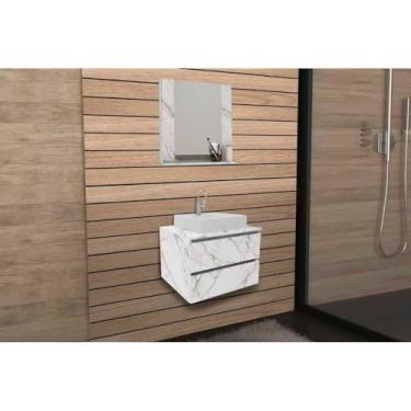 Imagem de Conjunto de Banheiro com Armário e Espelho e Balcão Suspenso sem Pia - Tecno Mobili