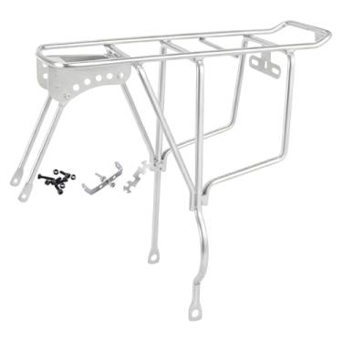 Imagem de oshhni Suporte traseiro para bicicleta, assento traseiro para bicicleta, sólido, universal, removível, suporte para carga, para cesto de mountain bike, para, Prata