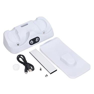 Imagem de Estação de carregamento magnético para controlador VR2, carregamento rápido, luz indicadora LED, suporte de armazenamento para 2 controladores, material ABS, design compacto