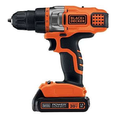 Imagem de BLACK+DECKER Furadeira sem fio 20V MAX com bateria e carregador, luz de trabalho LED (LDX220C)