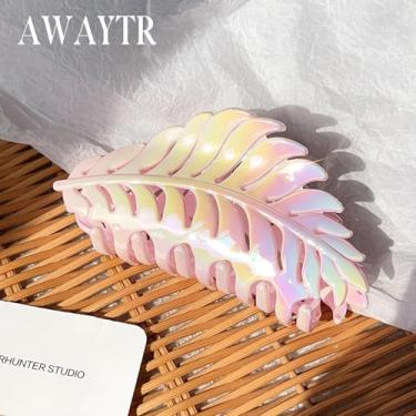 Imagem de Grampo de cabelo de folha gradiente colorido - acessório de cabelo elegante e cativante para mulheres (amarelo gradiente)