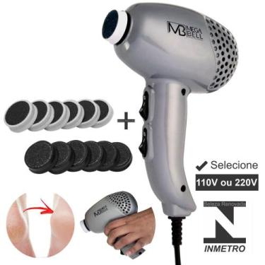 Imagem de Pedicuro Mega Bell Profissional Lixa Elétrica +12 Lixas, Prata, 110V