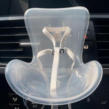 Imagem de Ornamento de brinquedo de assento de segurança de plástico para Labubu com clipe de ventilação | Decoração de interiores de carro e difusor de aromaterapia 1-1