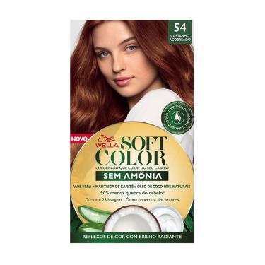Imagem de Tintura Soft Color Sem Amônia Castanho Acobreado 54 Kit