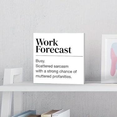 Imagem de Placas e placas decorativas de PVC engraçadas, 10 cm (10 x 10 cm), presente de feriado ideal para decoração criativa de escritório e mesa, adequado para aniversário, Dia das Bruxas e Ação de Graças