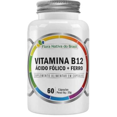 Imagem de Vitamina b12 + acido folico + ferro 60 caps flora nativa - FLORA NATIV