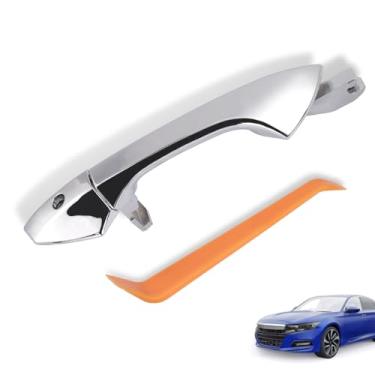 Imagem de NIUBIER Maçaneta externa cromada dianteira esquerda compatível com Honda Accord 2008-2012 lado externo do motorista com fechadura, tampa e ferramenta de remoção 72181-TA5-A11 72683-TA5-A11