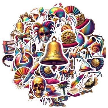 Imagem de 35 peças Steampunk Fantasia Gótico Circo Encantado Adesivos Góticos Steampunk para Mala Geladeira Telefone Bagagem Laptop Guitarra Carro Adesivos Brinquedos Notebook Bagagem Celular Copo