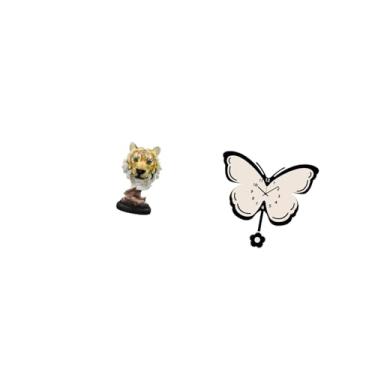 Imagem de Fenteer Escultura Moderna de Borboleta com Relógio para Sala de Estar, Escritório, de Entrada, Estante, Mesa de Jantar, Quarto Infantil.