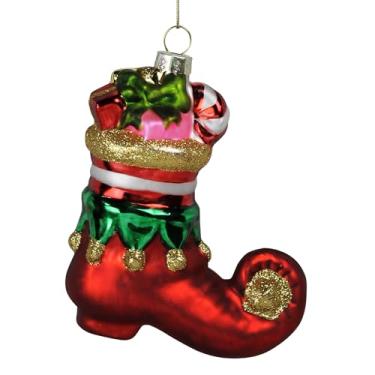 Imagem de HomArt Ornamento de bota de elfo, 10 cm, vidro, multicolorido
