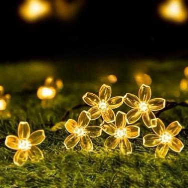 Imagem de Pisca Pisca Natal, Cordão de Luz Led Solar 5m à Prova D’áGua – Pisca Pisca Decorativo para Jardim, Natal e Festas(Kit 2 Branco Quente)