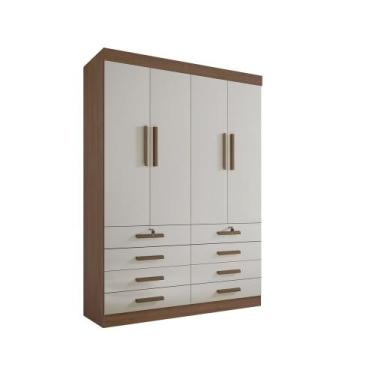 Imagem de Guarda Roupa Solteiro Mônaco 4 Portas 8 Gavetas sem pés - D' Doro, Cas