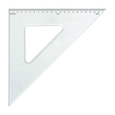 Imagem de Esquadro Trident Acrílico 32cm 45/45/90 Com Escalas 1532