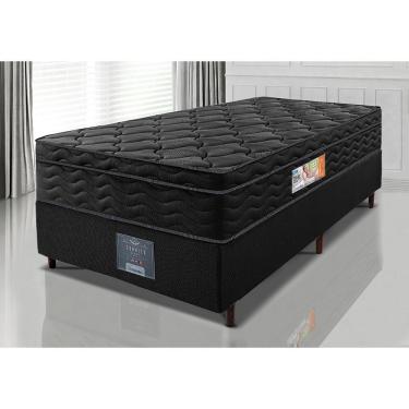 Imagem de Cama Box Solteiro Colchão Ortopédico Black + Box 88x188x67 One Face Espuma D33 Preto