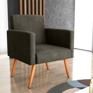 Imagem de Poltrona Para Decoração Belém Veludo Turkey Marrom
