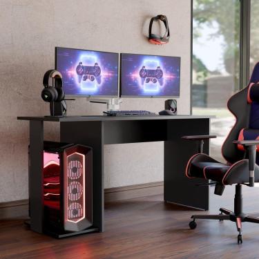 Imagem de Mesa Escrivaninha Gamer Valorant Com Espaço Para Gabinetes E Monitores Estilo Moderno