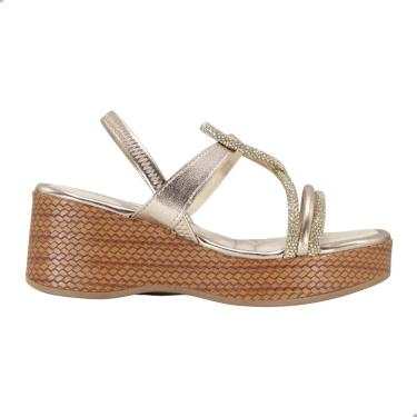 Imagem de Sandália Mississipi Anabela Metalizada Ouro