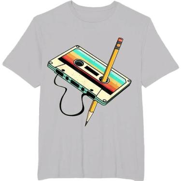 Imagem de Camiseta Masculina Retrô Vintage Anos 80 - Estampa Fita Cassete, BR-G3