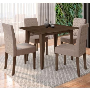 Imagem de Conjunto Sala de Jantar Retangular Mesa Kate 120cm e 04 Cadeiras Jade Poliman Moveis