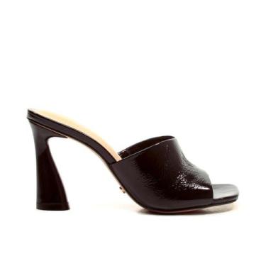 Imagem de Tamanco Couro Preto Salto Alto Cecconello 2693002-5, Preto, 35