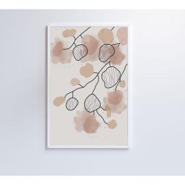 Imagem de Quadro Abstrato Folhas 3 60x40 Cm Adesivo Fotográfico